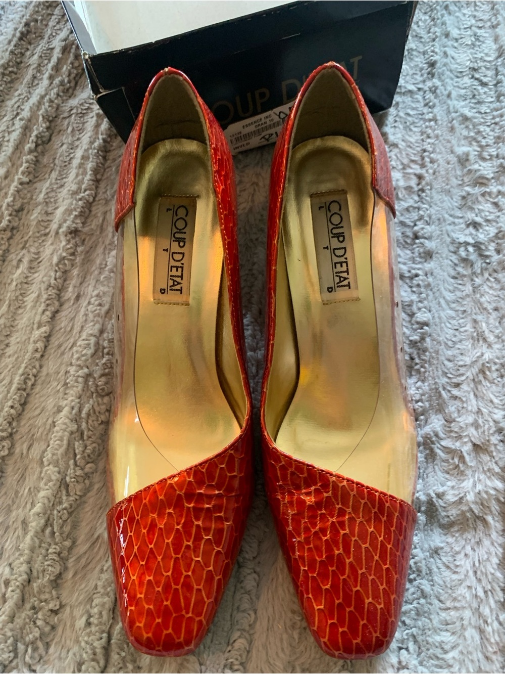 Coup D'Etat LTD Vintage faux-snakeskin pumps, size 10 with box